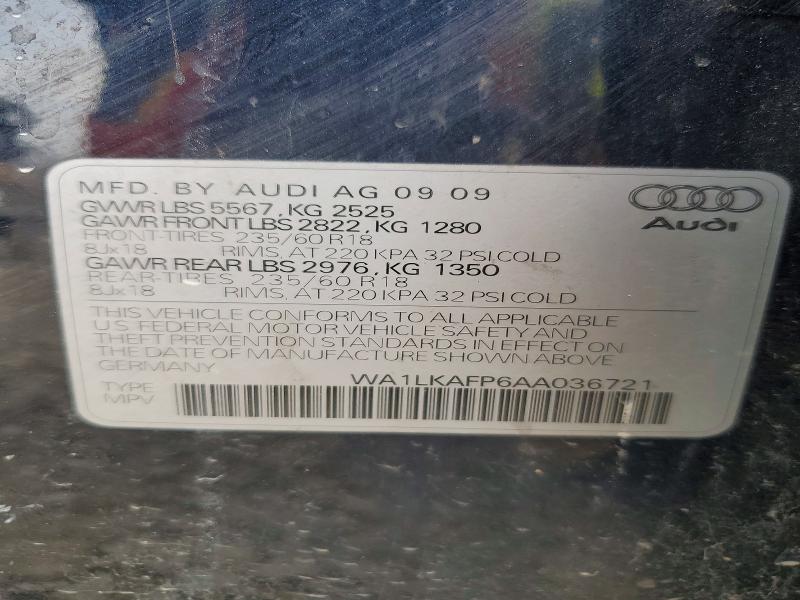 Aukcja sprzedaży 2010 Audi Q5, vin: WA1LKAFP6AA036721, numer aukcji: 49969806