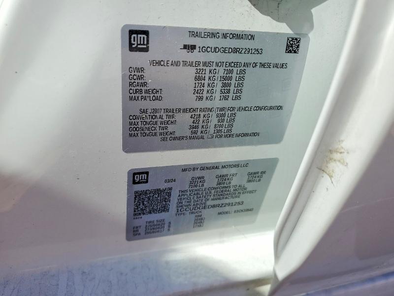 51146726 :رقم المزاد ، 1GCUDGED8RZ291253 vin ، 2024 Chevrolet Silverado مزاد بيع