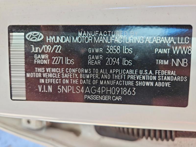 2023 Hyundai Elantra მანქანა იყიდება აუქციონზე, vin: 5NPLS4AG4PH091863, აუქციონის ნომერი: 51211576