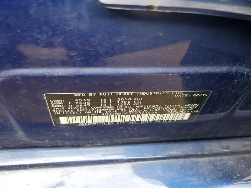 50644176 :رقم المزاد ، 4S3BNBD60F3074529 vin ، 2015 Subaru Legacy مزاد بيع