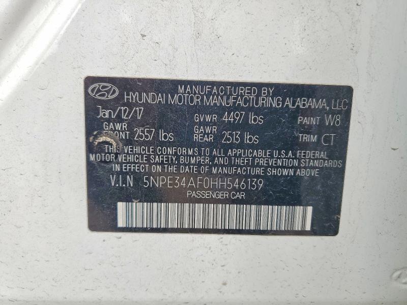 Продажа на аукционе авто 2017 Hyundai Sonata, vin: 5NPE34AF0HH546139, номер лота: 49674176