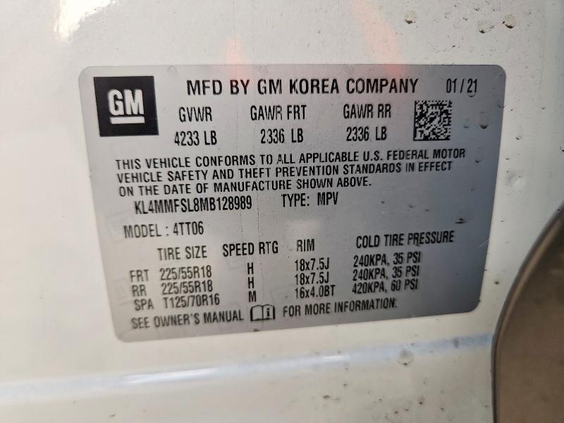 50488946 :رقم المزاد ، KL4MMFSL8MB128989 vin ، 2021 Buick Encore Gx مزاد بيع
