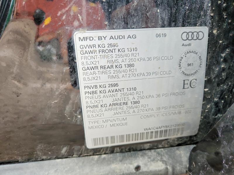 Aukcja sprzedaży 2019 Audi Sq5, vin: WA1C4AFY5K2129860, numer aukcji: 47034936