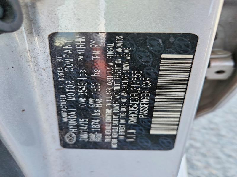 49120976 :رقم المزاد ، KMHCU5AE3FU217855 vin ، 2015 Hyundai Accent مزاد بيع