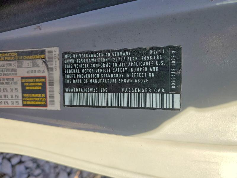 Продажа на аукционе авто 2011 Volkswagen Gti, vin: WVWED7AJ6BW231205, номер лота: 50556166