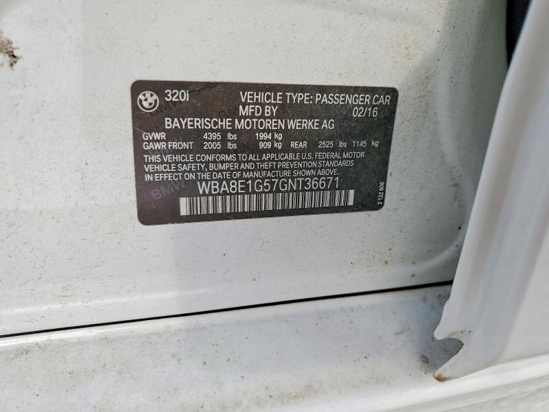 Продажа на аукционе авто 2016 Bmw 320, vin: WBA8E1G57GNT36671, номер лота: 48353306