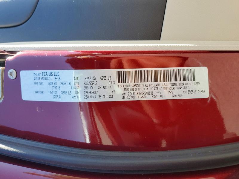 Продаж на аукціоні авто 2019 Chrysler Pacifica, vin: 2C4RC1BG3KR548131, номер лоту: 51597466
