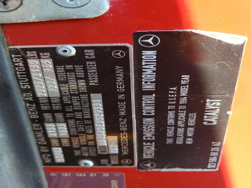 Продаж на аукціоні авто 1984 Mercedes-benz 380, vin: WDBBA45A0EB029331, номер лоту: 52012186