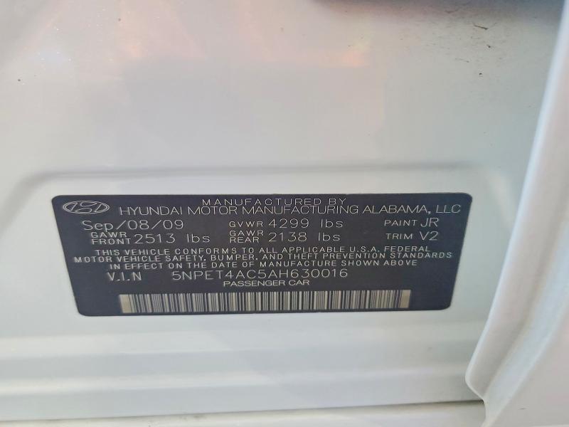 Продажа на аукционе авто 2010 Hyundai Sonata, vin: 5NPET4AC5AH630016, номер лота: 50980686
