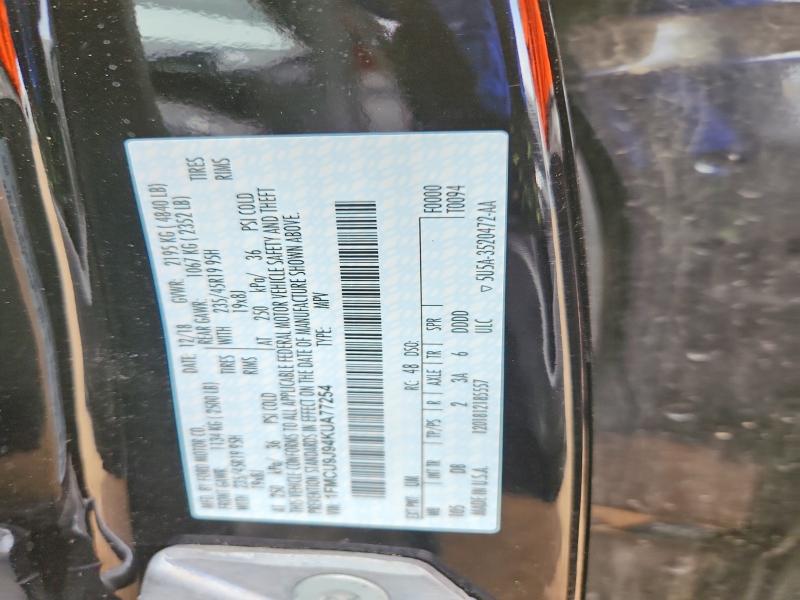 Продаж на аукціоні авто 2019 Ford Escape, vin: 1FMCU9J94KUA77254, номер лоту: 51643686