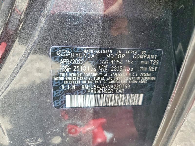50358026 :رقم المزاد ، KMHL64JAXNA220169 vin ، 2022 Hyundai Sonata مزاد بيع