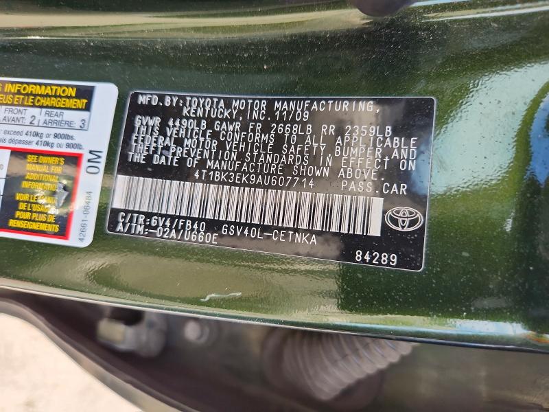 Продаж на аукціоні авто 2010 Toyota Camry, vin: 4T1BK3EK9AU607714, номер лоту: 50105516