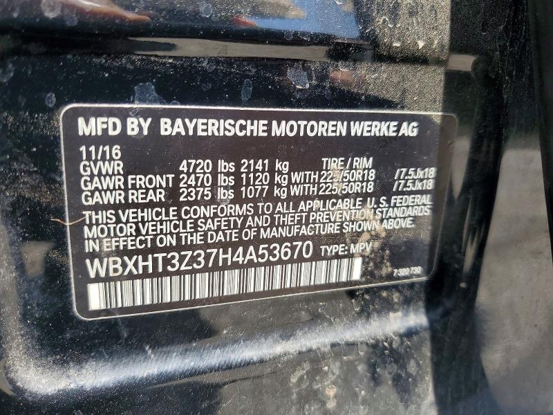 Aukcja sprzedaży 2017 Bmw X1, vin: WBXHT3Z37H4A53670, numer aukcji: 51481886