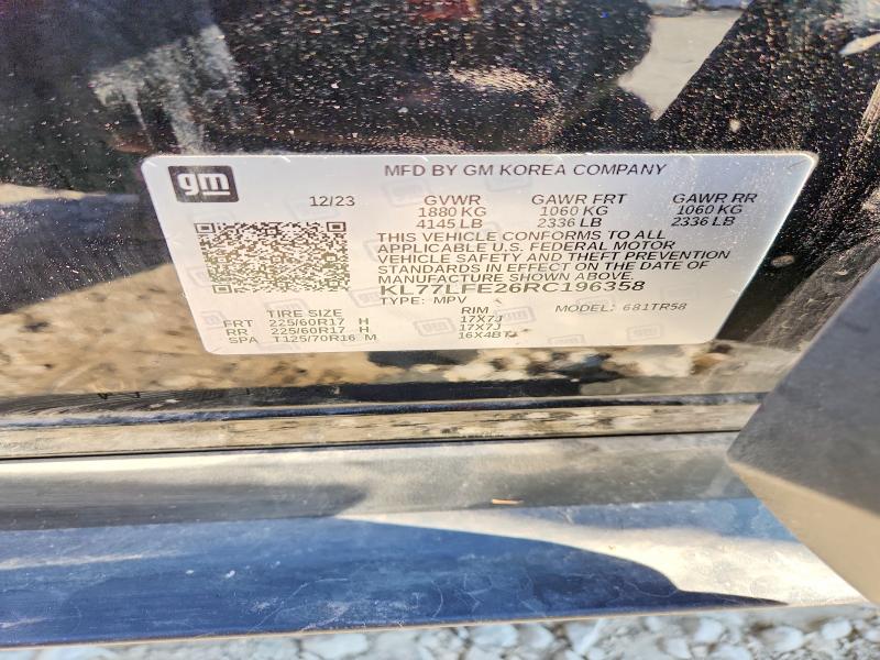 Продаж на аукціоні авто 2024 Chevrolet Trax, vin: KL77LFE26RC196358, номер лоту: 49259356