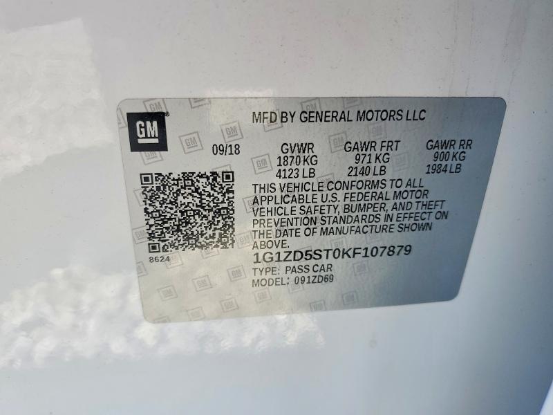 Продажа на аукционе авто 2019 Chevrolet Malibu, vin: 1G1ZD5ST0KF107879, номер лота: 51855686