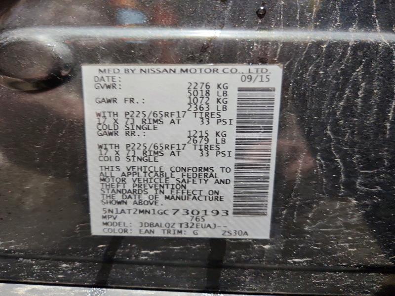 Auction sale of the 2016 Nissan Rogue, vin: 5N1AT2MN1GC730193, lot number: 50411366