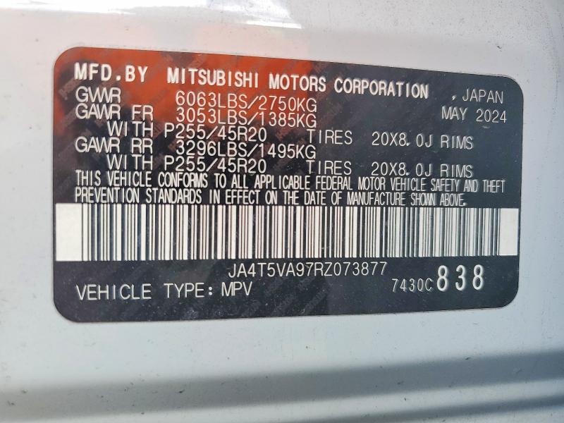 Продаж на аукціоні авто 2024 Mitsubishi Outlander, vin: JA4T5VA97RZ073877, номер лоту: 50001006