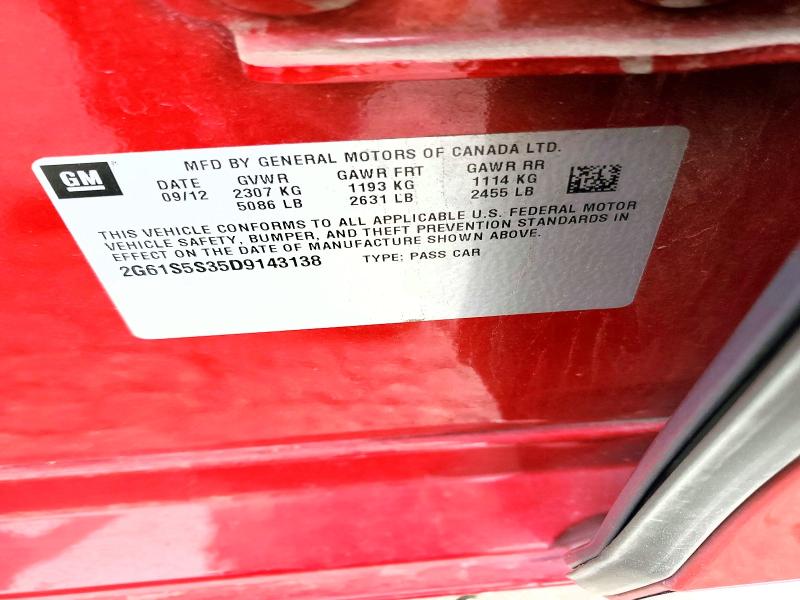 Aukcja sprzedaży 2013 Cadillac Xts, vin: 2G61S5S35D9143138, numer aukcji: 50618266