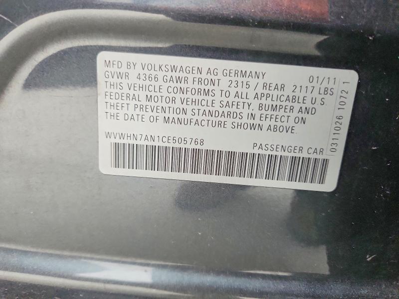 Продаж на аукціоні авто 2012 Volkswagen Cc, vin: WVWHN7AN1CE505768, номер лоту: 51844266