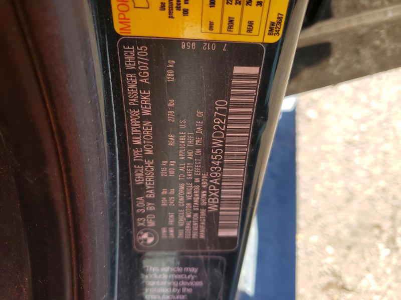Продажа на аукционе авто 2005 Bmw X3, vin: WBXPA93455WD22710, номер лота: 49606746