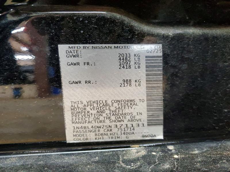 Продажа на аукционе авто 2025 Nissan Altima, vin: 1N4BL4DW2SN371131, номер лота: 50608356