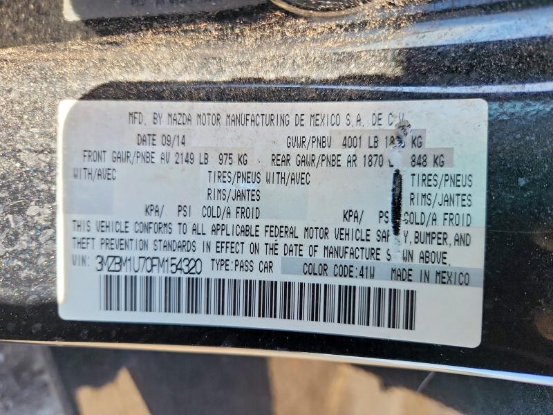Aukcja sprzedaży 2015 Mazda 3, vin: 3MZBM1U70FM154320, numer aukcji: 50568576