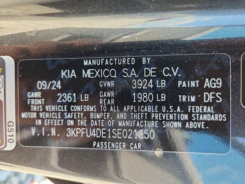 51439436 :رقم المزاد ، 3KPFU4DE1SE021350 vin ، 2025 Kia K4 مزاد بيع