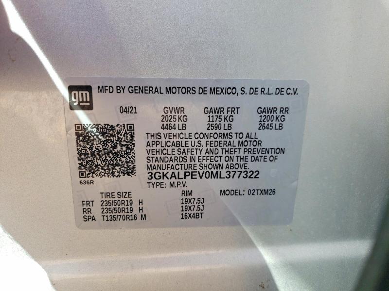 Продаж на аукціоні авто 2021 Gmc Terrain Slt, vin: 3GKALPEV0ML377322, номер лоту: 48750486