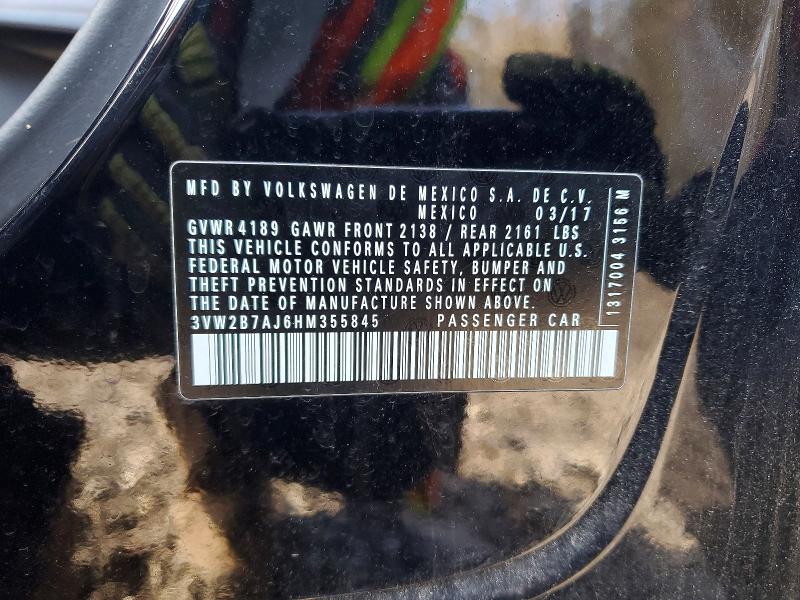 Aukcja sprzedaży 2017 Volkswagen Jetta, vin: 3VW2B7AJ6HM355845, numer aukcji: 48661576