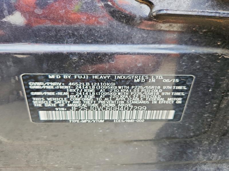 Aukcja sprzedaży 2016 Subaru Forester, vin: JF2SJGVC6GH407299, numer aukcji: 48998056