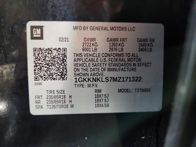 Aukcja sprzedaży 2021 Gmc Acadia, vin: 1GKKNKLS7MZ171322, numer aukcji: 51416906