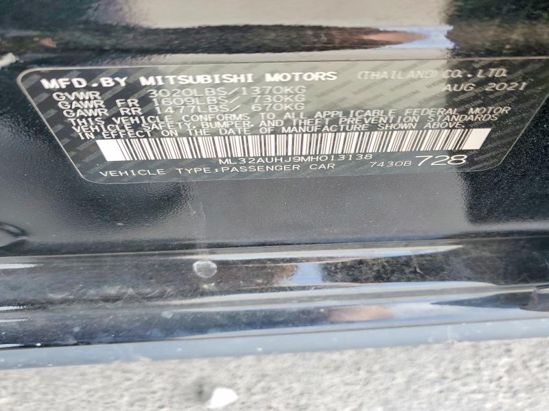 Aukcja sprzedaży 2021 Mitsubishi Mirage, vin: ML32AUHJ9MH013138, numer aukcji: 48459946