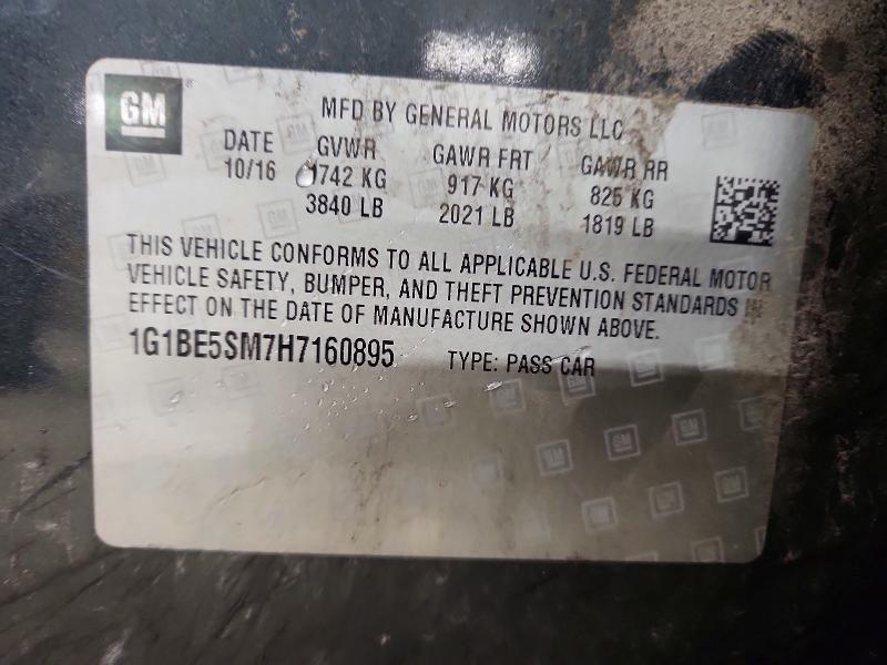 Продажа на аукционе авто 2017 Chevrolet Cruze, vin: 1G1BE5SM7H7160895, номер лота: 50503816