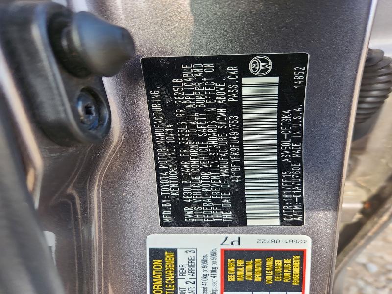 2015 Toyota Camry მანქანა იყიდება აუქციონზე, vin: 4T1BF1FK9FU491753, აუქციონის ნომერი: 51363916