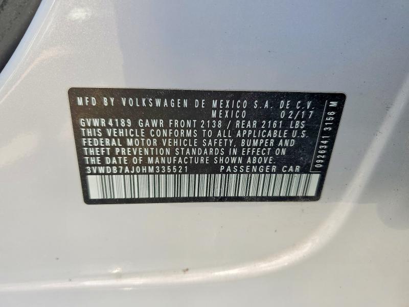 Продажа на аукционе авто 2017 Volkswagen Jetta, vin: 3VWDB7AJ0HM335521, номер лота: 51265566