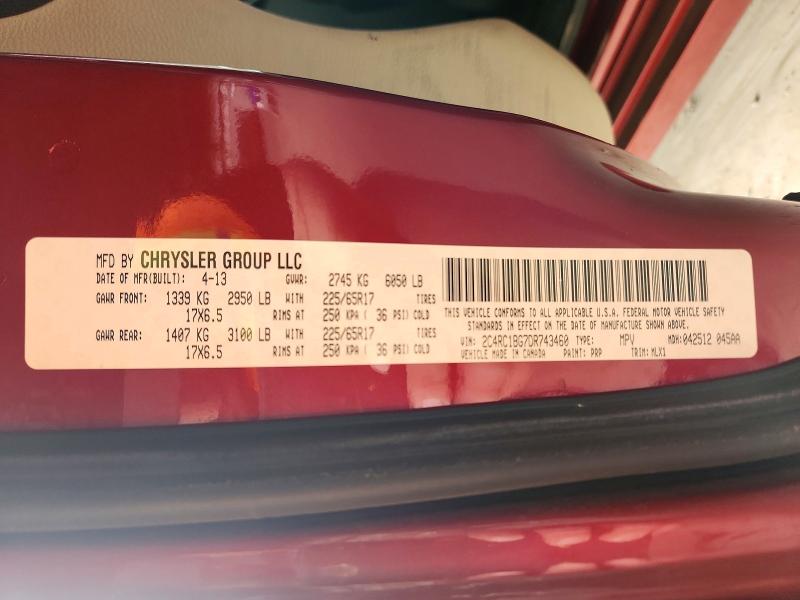 50179426 :رقم المزاد ، 2C4RC1BG7DR743460 vin ، 2013 Chrysler Town & Country مزاد بيع