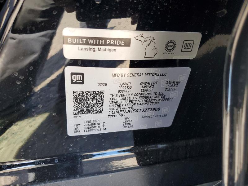 51837646 :رقم المزاد ، 1GNEVJKS4TJ272908 vin ، 2026 Chevrolet Traverse مزاد بيع