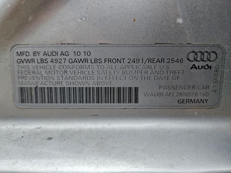 Продаж на аукціоні авто 2011 Audi A4, vin: WAUBFAFL2BN026150, номер лоту: 51877826