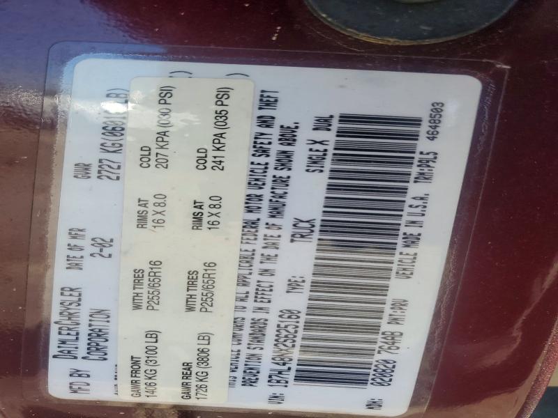 Auction sale of the 2002 Dodge Dakota, vin: 1B7HL48NX2S625160, lot number: 50606046