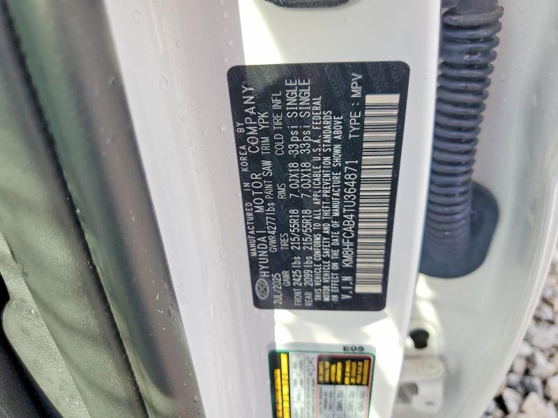 2026 Hyundai Kona მანქანა იყიდება აუქციონზე, vin: KM8HFCAB4TU364871, აუქციონის ნომერი: 49860206