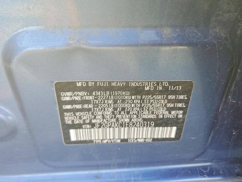 Продажа на аукционе авто 2014 Subaru Xv Crosstrek, vin: JF2GPAKC1E8240319, номер лота: 48396816