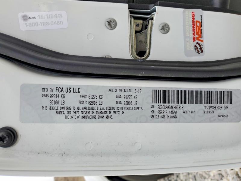 2019 Chrysler 300 მანქანა იყიდება აუქციონზე, vin: 2C3CCAAG4KH659191, აუქციონის ნომერი: 49769726