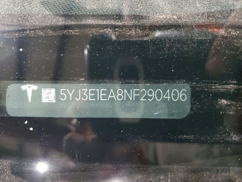 Aukcja sprzedaży 2022 Tesla Model 3, vin: 5YJ3E1EA8NF290406, numer aukcji: 49367036