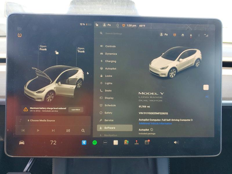 47750096 :رقم المزاد ، 5YJYGDEE5MF229212 vin ، 2021 Tesla Model Y مزاد بيع