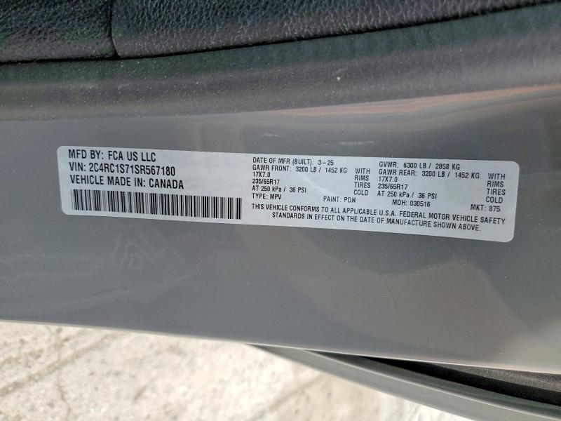 2025 Chrysler Pacifica მანქანა იყიდება აუქციონზე, vin: 2C4RC1S71SR567180, აუქციონის ნომერი: 49467446