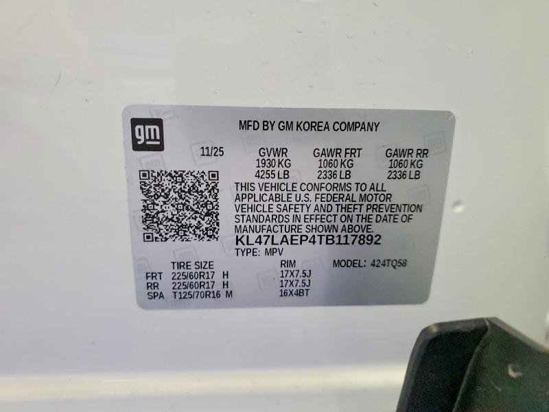 49455186 :رقم المزاد ، KL47LAEP4TB117892 vin ، 2026 Buick Envista مزاد بيع