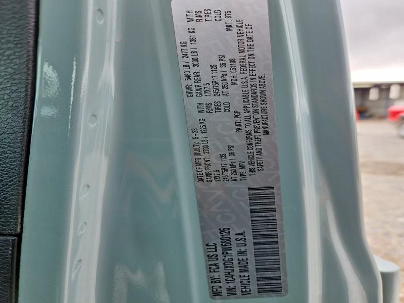 49833686 :رقم المزاد ، 1C4HJXDG1PW680126 vin ، 2023 Jeep Wrangler مزاد بيع