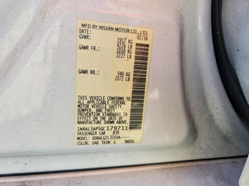 Продаж на аукціоні авто 2016 Nissan Altima, vin: 1N4AL3AP5GC179711, номер лоту: 48944666