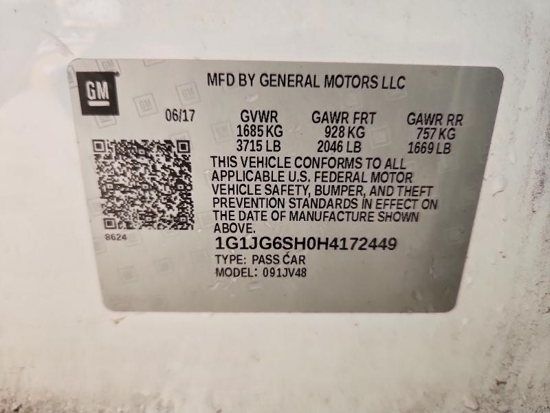 Продаж на аукціоні авто 2017 Chevrolet Sonic, vin: 1G1JG6SH0H4172449, номер лоту: 48639146