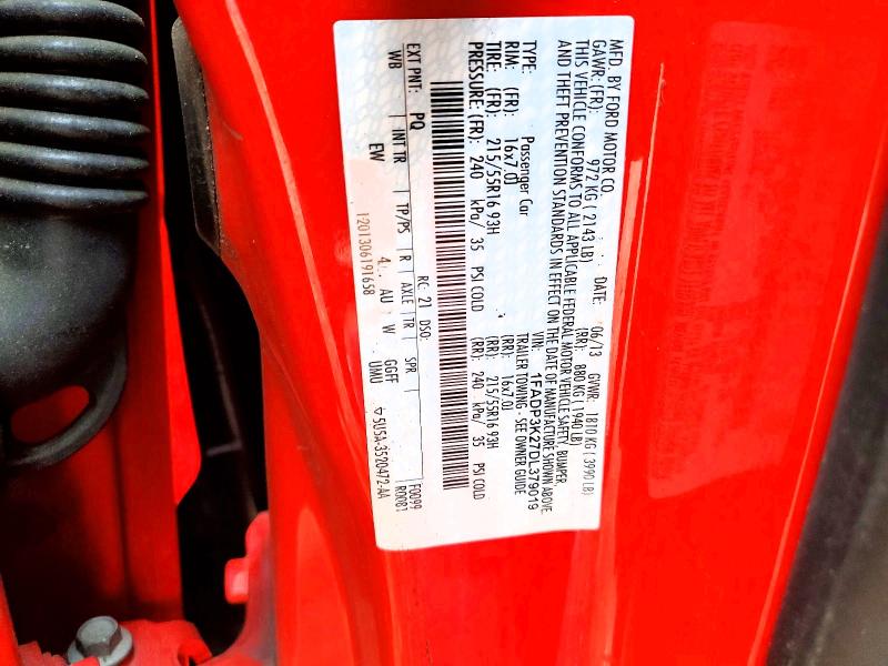 2013 Ford Focus მანქანა იყიდება აუქციონზე, vin: 1FADP3K27DL379019, აუქციონის ნომერი: 51476756